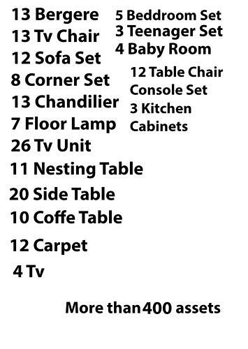 Furniture Set Low-poly 3D model