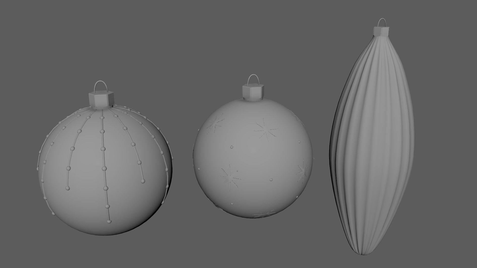 Christmas Tree Ornament Set1 - Green Orange 3D model_5