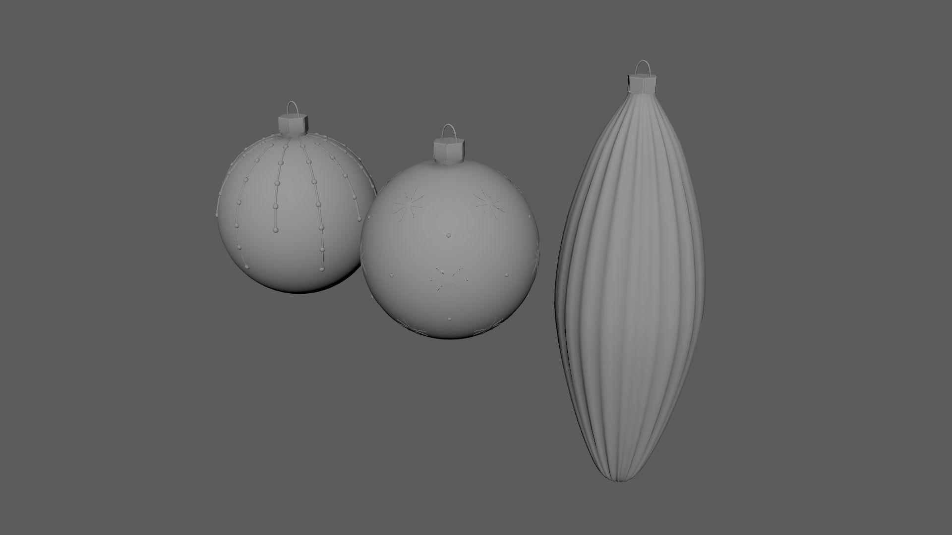 Christmas Tree Ornament Set1 - Green Orange 3D model_6