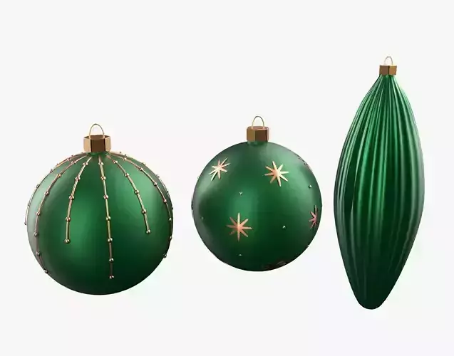 Christmas Tree Ornament Set1 - Green Orange