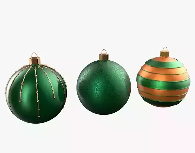 Christmas Tree Ornament Set2 - Green Orange