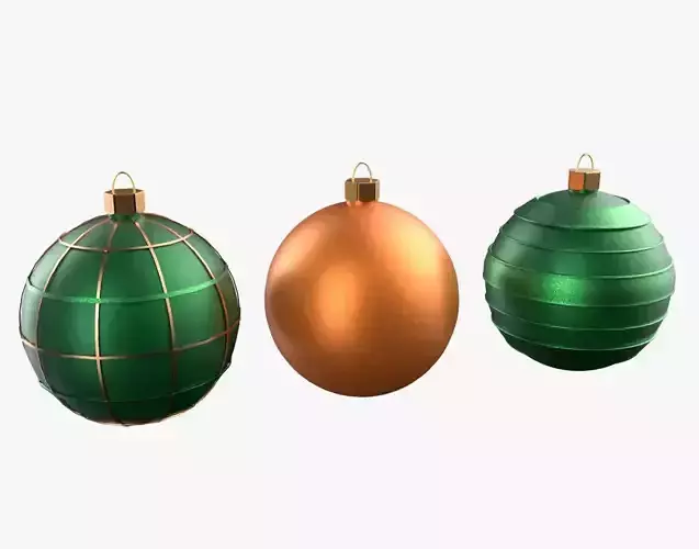 Christmas Tree Ornament Set3 - Green Orange