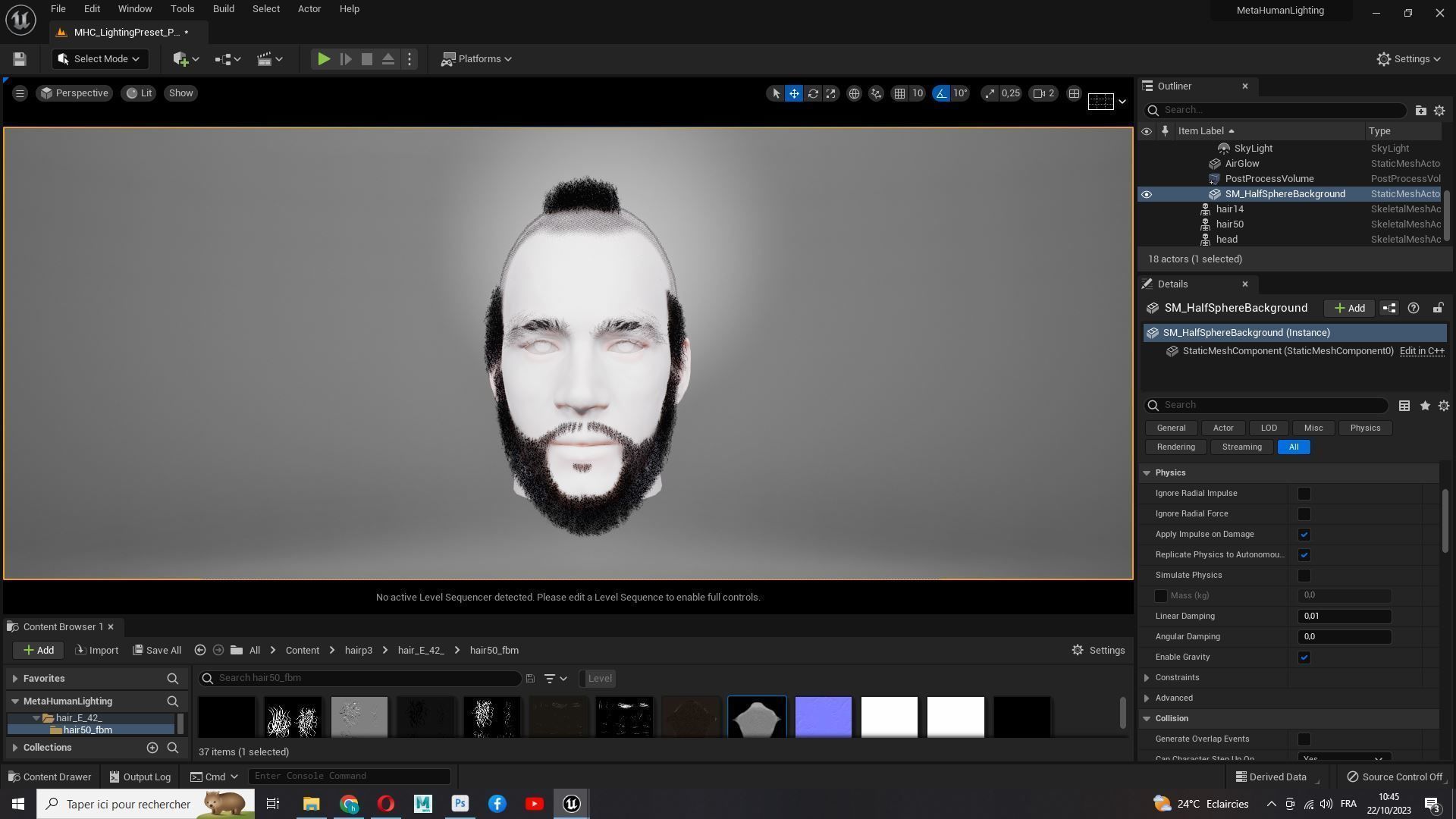 Realistic Male Hairstyle Low-poly 3D model_22