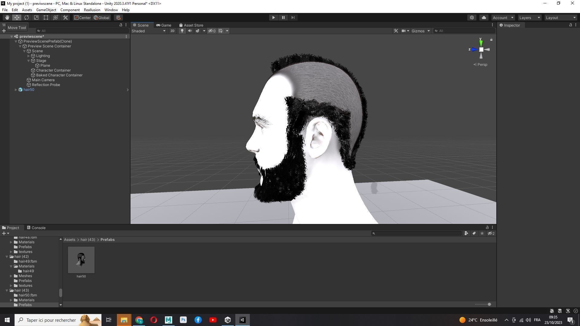 Realistic Male Hairstyle Low-poly 3D model_26