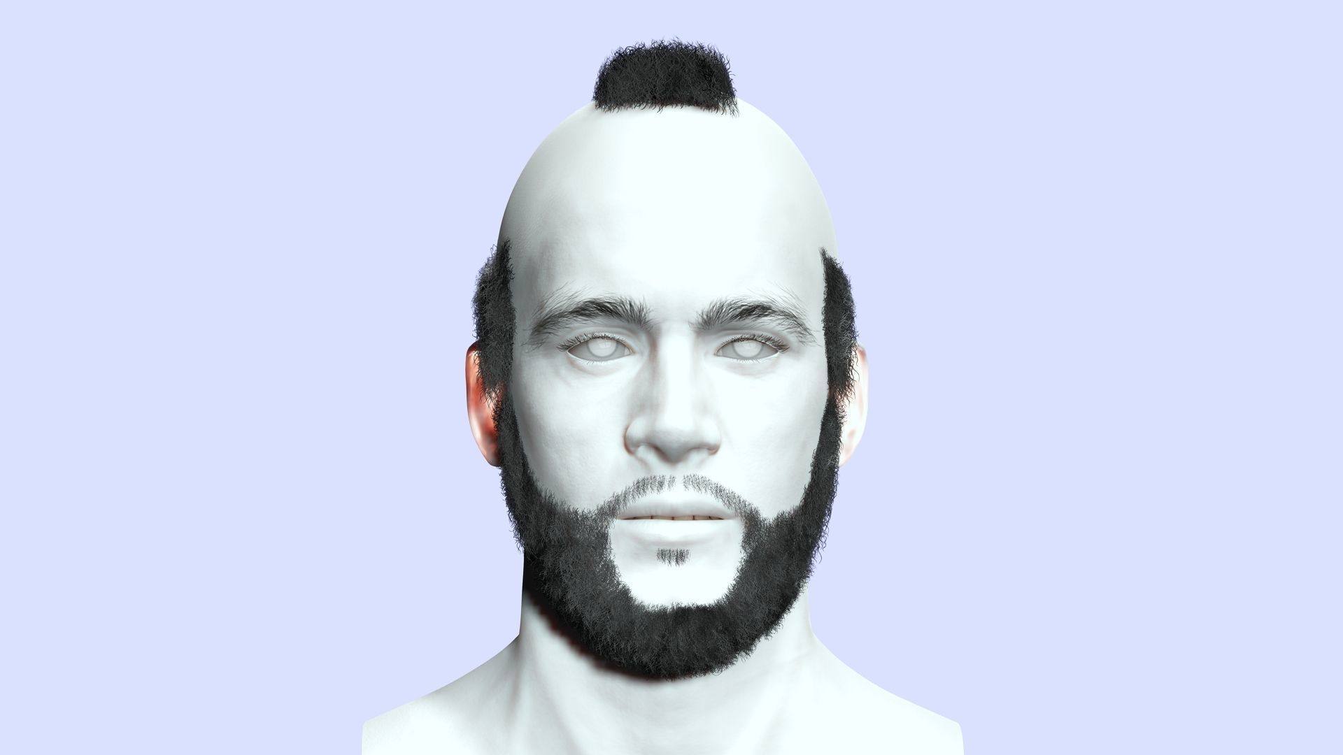 Realistic Male Hairstyle Low-poly 3D model_5