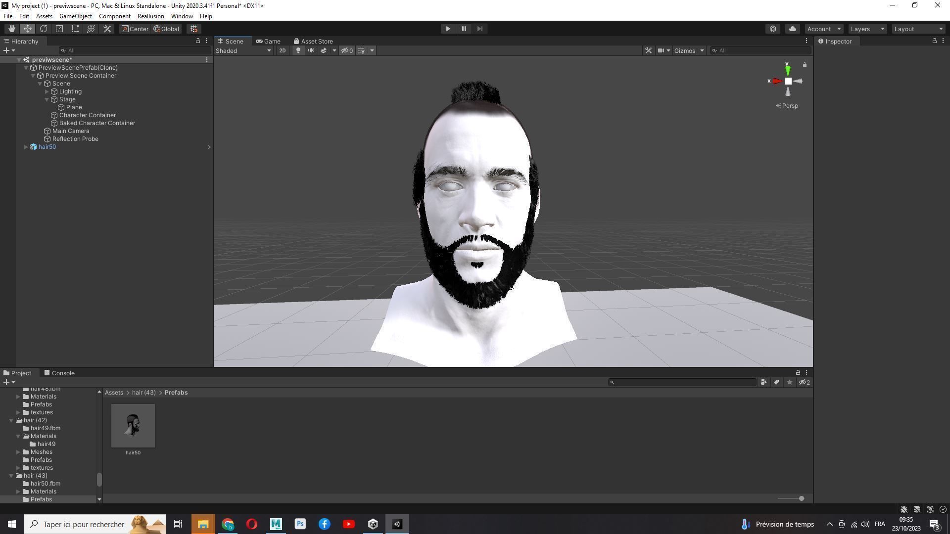 Realistic Male Hairstyle Low-poly 3D model_25
