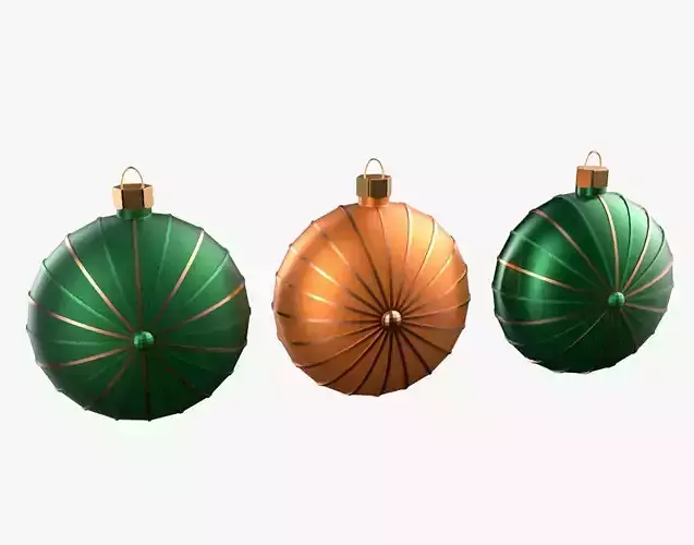 Christmas Tree Ornament Set7 - Green Orange
