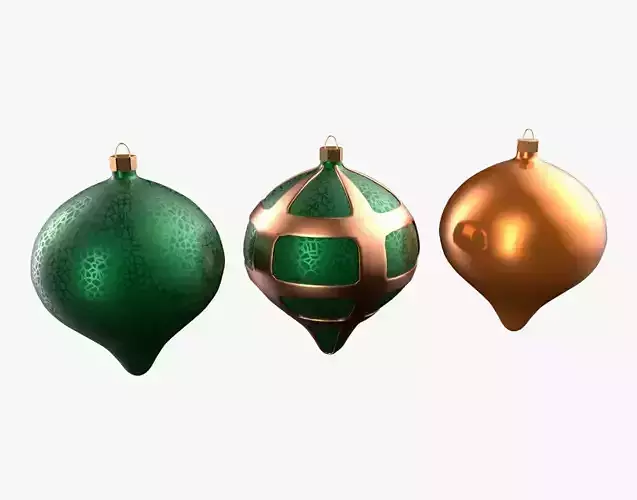Christmas Tree Ornament Set8 - Green Orange
