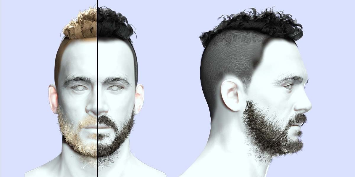 Faux Hawk Male Hair Low-poly 3D model_1