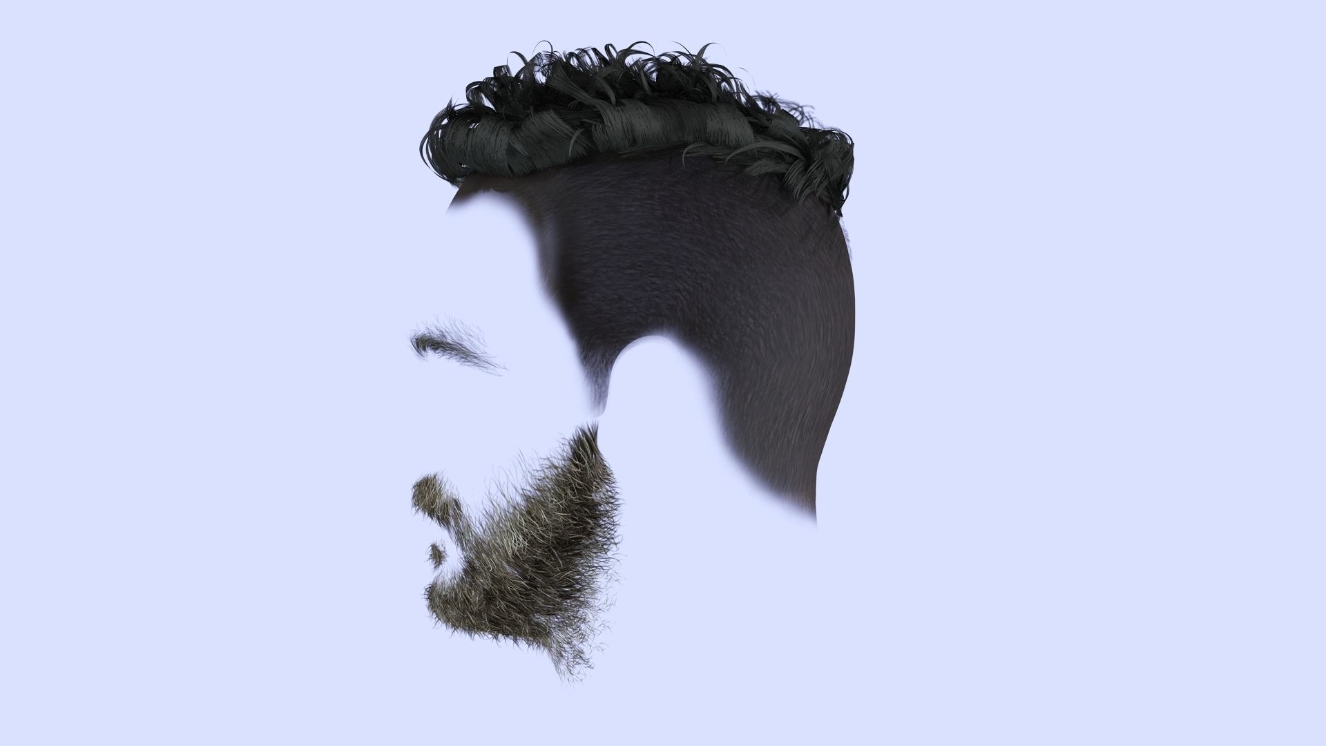 Faux Hawk Male Hair Low-poly 3D model_13