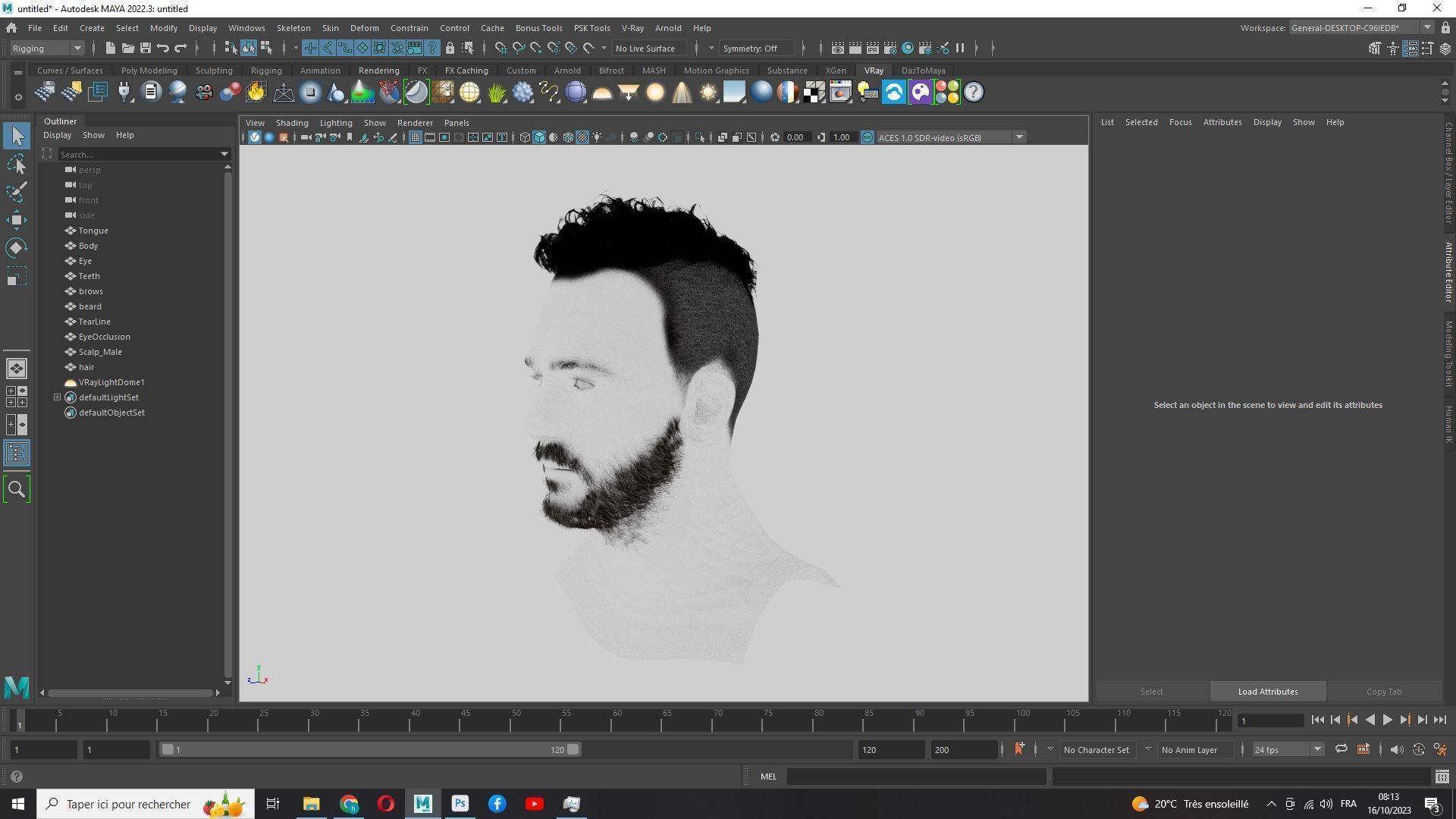 Faux Hawk Male Hair Low-poly 3D model_16