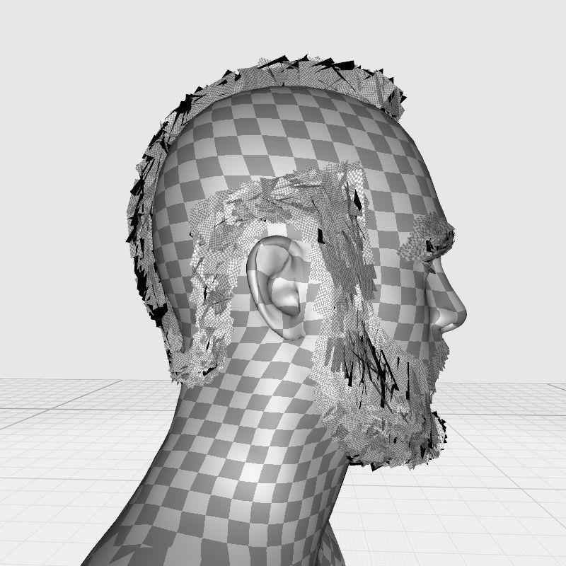 Faux Hawk Male Hair Low-poly 3D model_24
