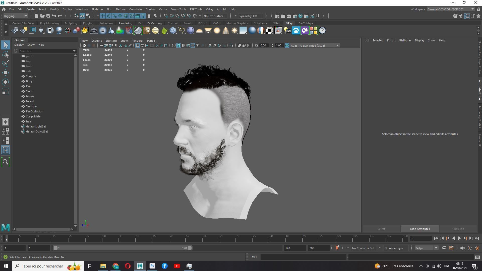 Faux Hawk Male Hair Low-poly 3D model_15