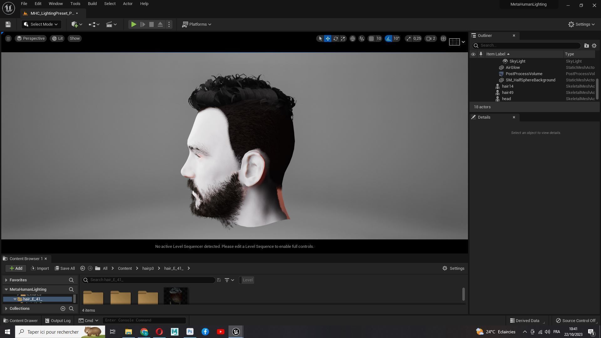 Faux Hawk Male Hair Low-poly 3D model_20