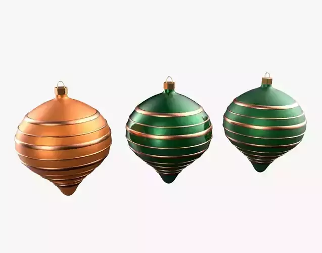 Christmas Tree Ornament Set9 - Green Orange