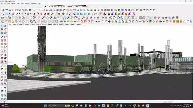 Hotel office building glass facade 