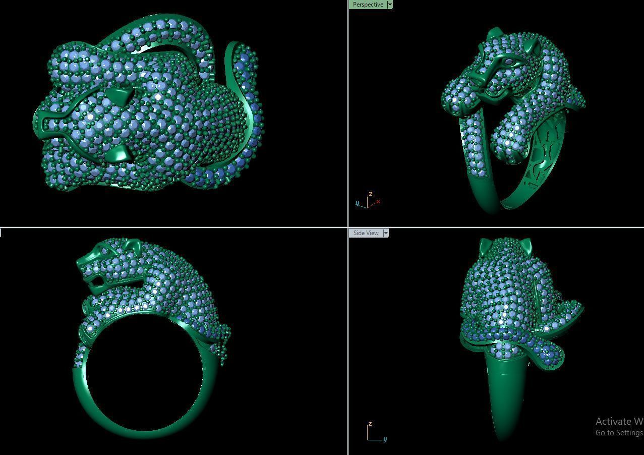 tiger ring  3D print model_1