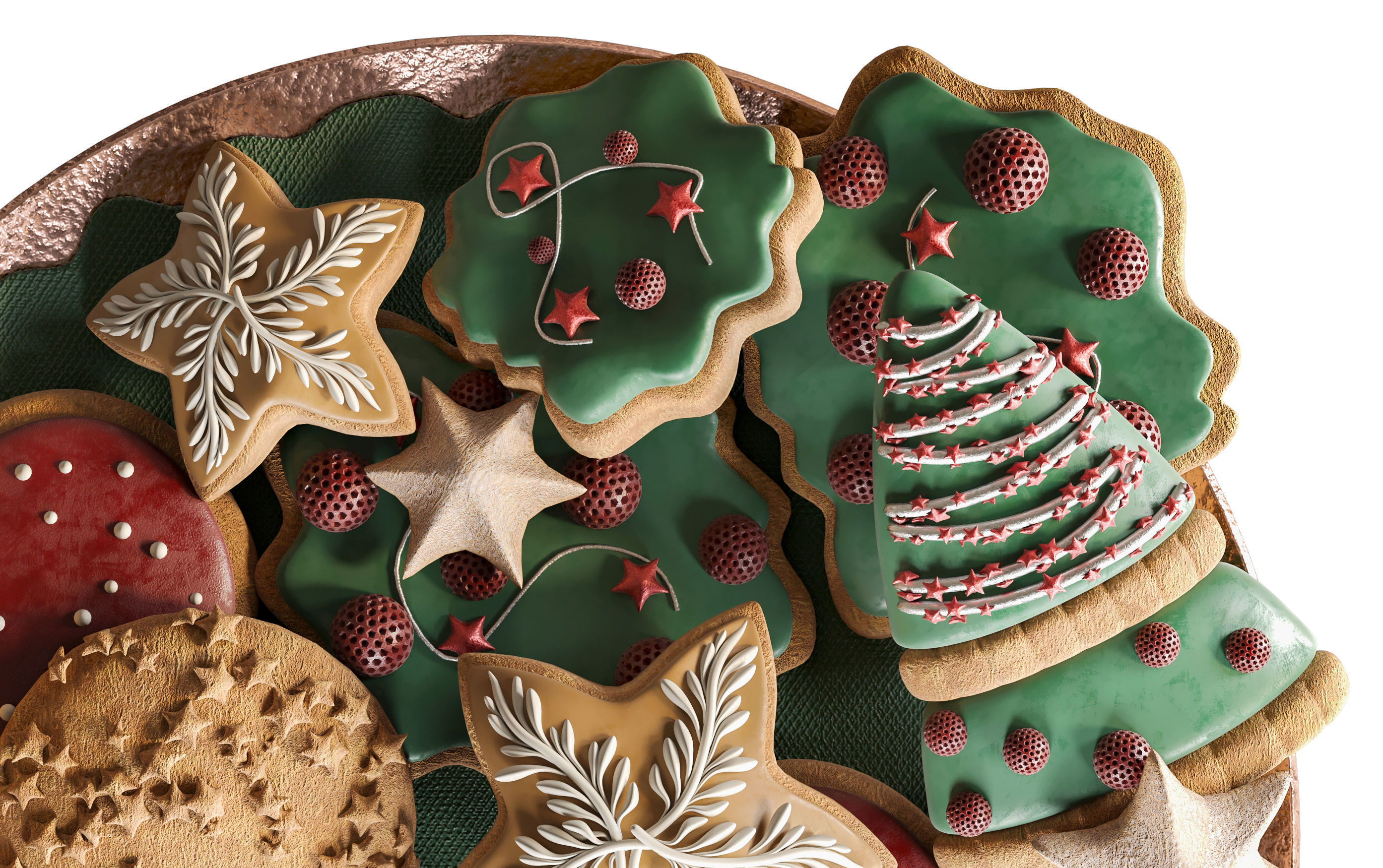 New Year sweets Cookies candies gingerbread 3D model_2