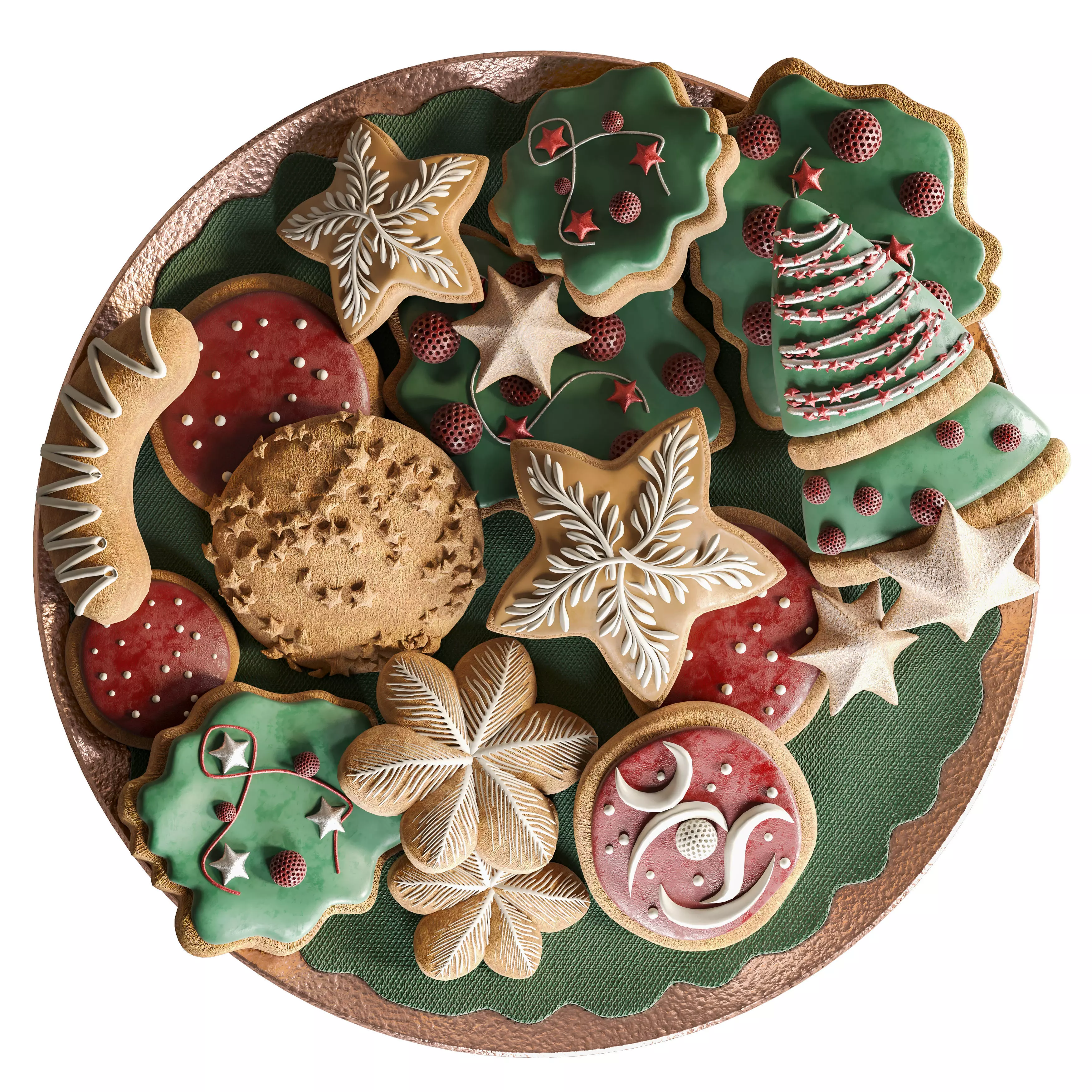 New Year sweets Cookies candies gingerbread 3D model_0