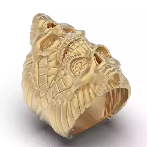 Skull ring pendant silver gold jewelry printable 3D model