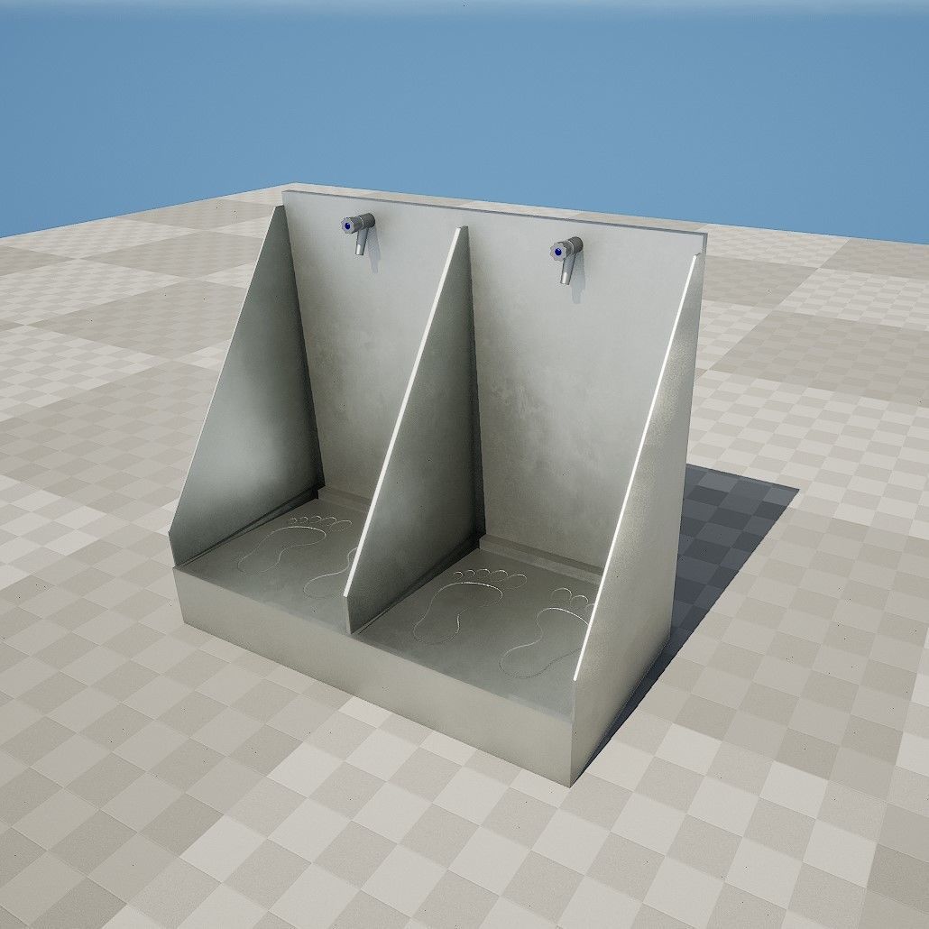 foot wash sink Low-poly 3D model_1