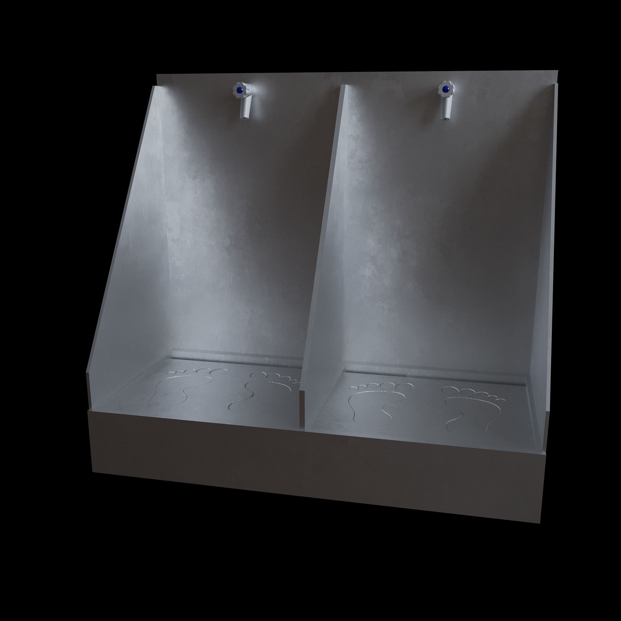 foot wash sink Low-poly 3D model_10