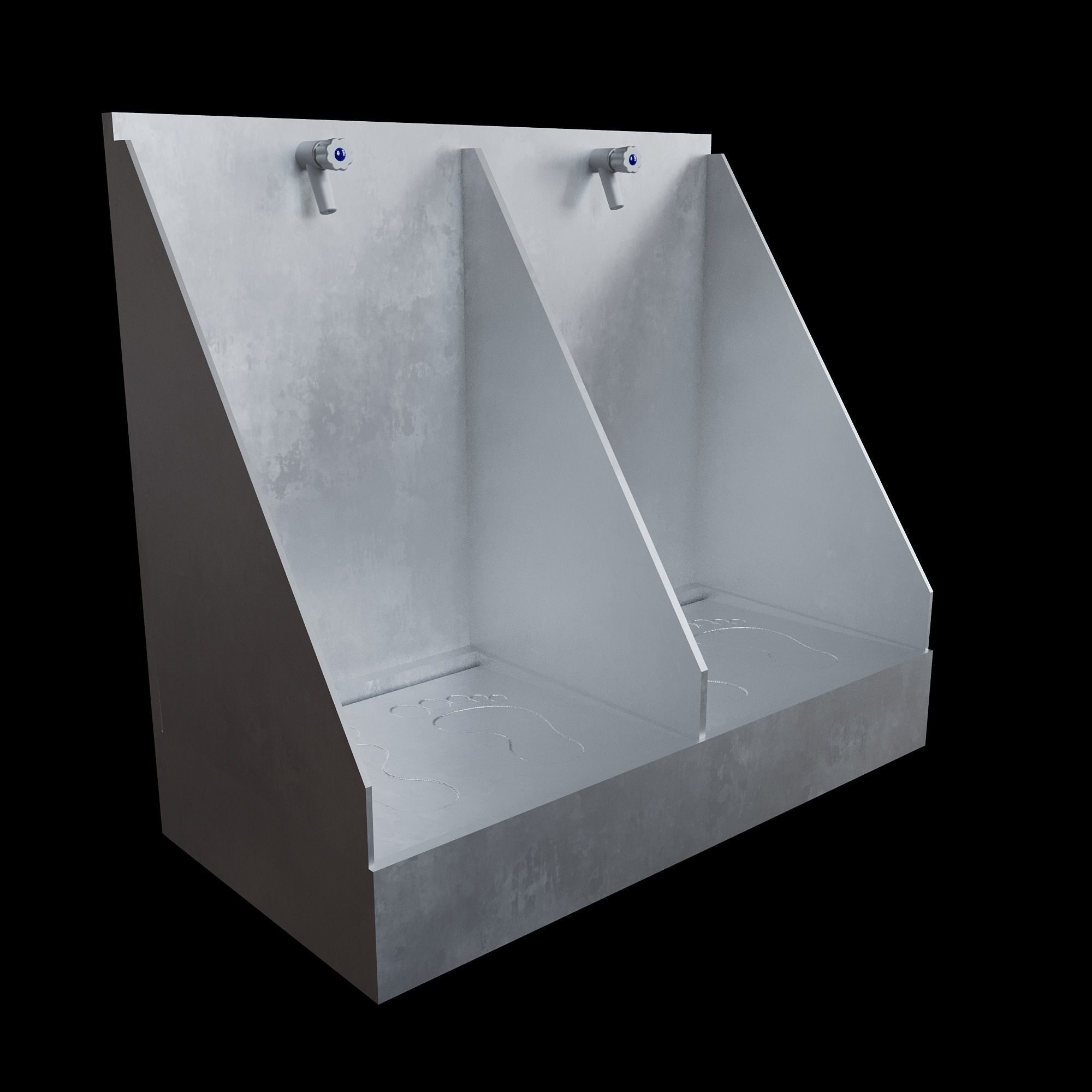 foot wash sink Low-poly 3D model_5