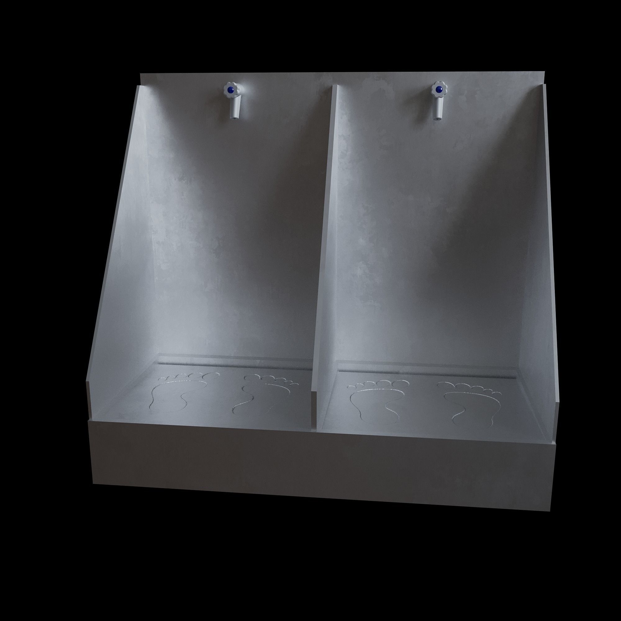 foot wash sink Low-poly 3D model_9