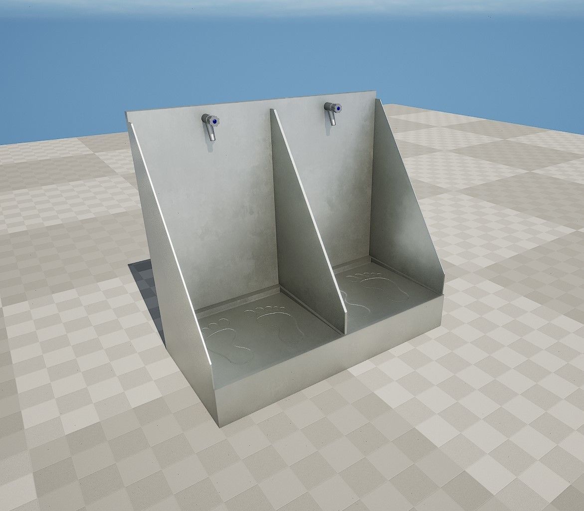 foot wash sink Low-poly 3D model_2