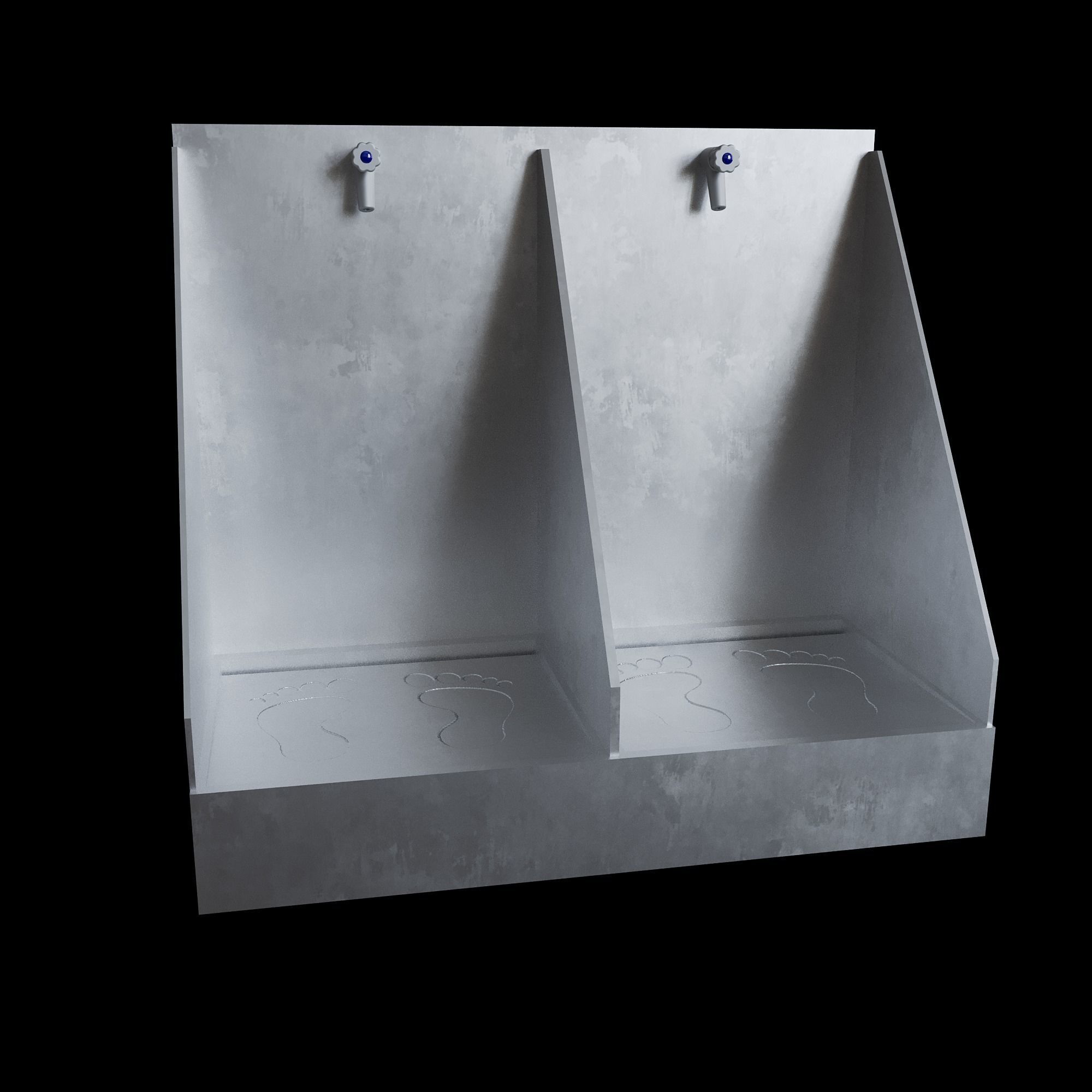 foot wash sink Low-poly 3D model_7