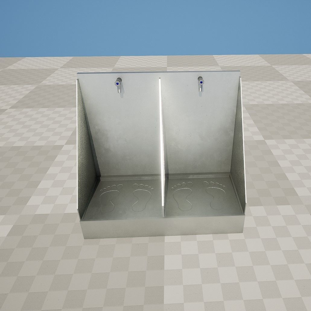 foot wash sink Low-poly 3D model_3