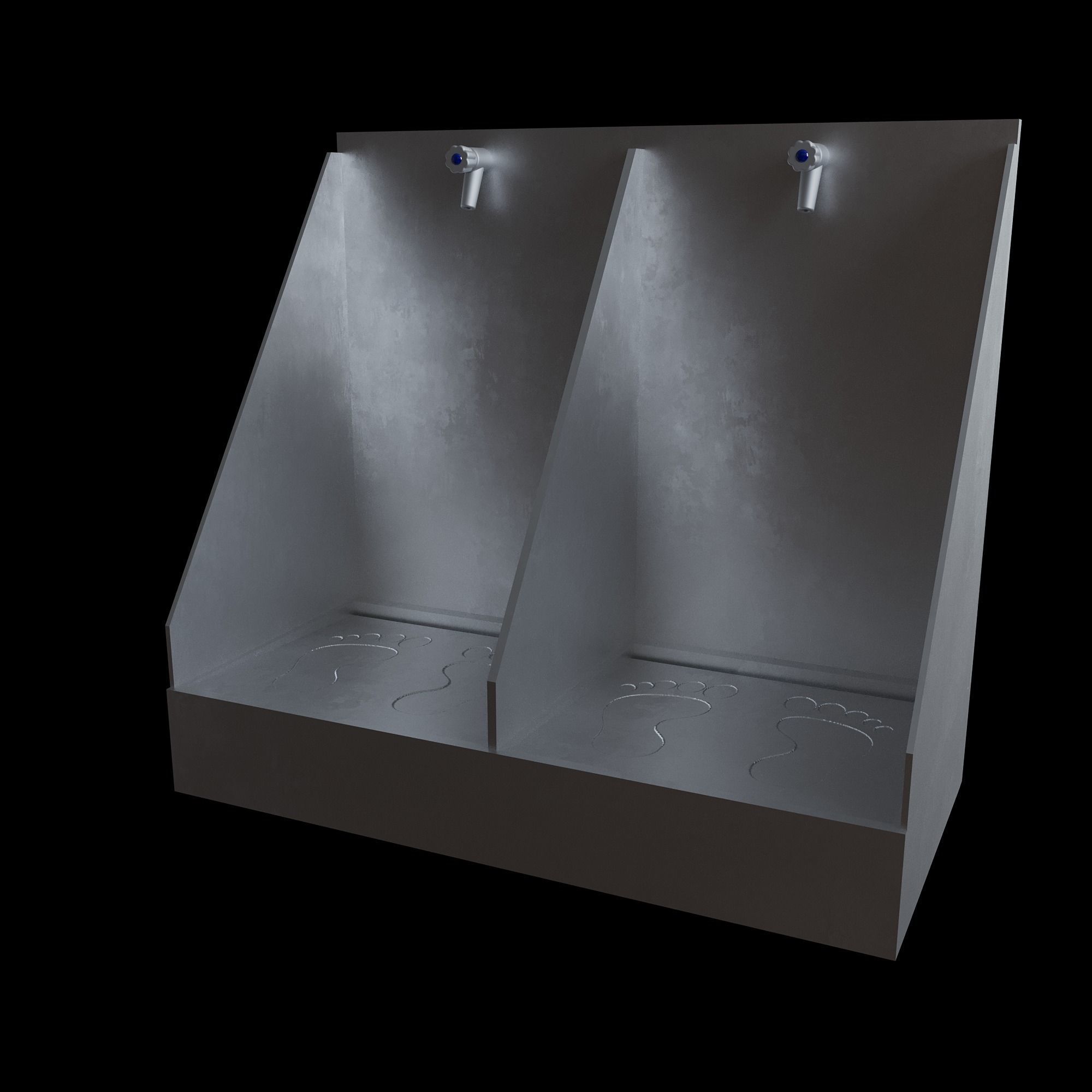 foot wash sink Low-poly 3D model_12