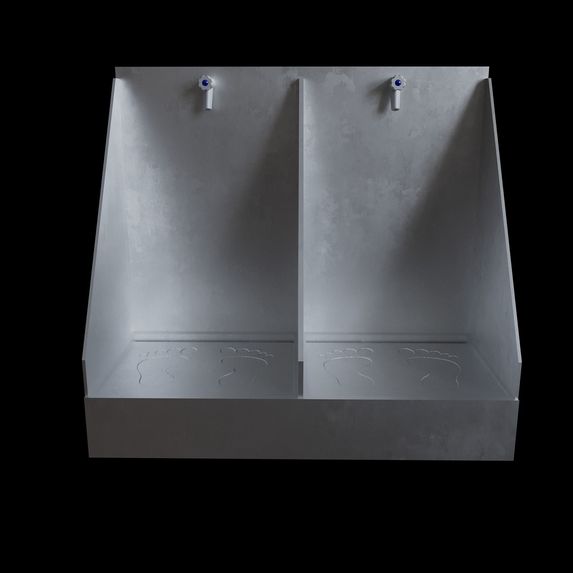 foot wash sink Low-poly 3D model_8