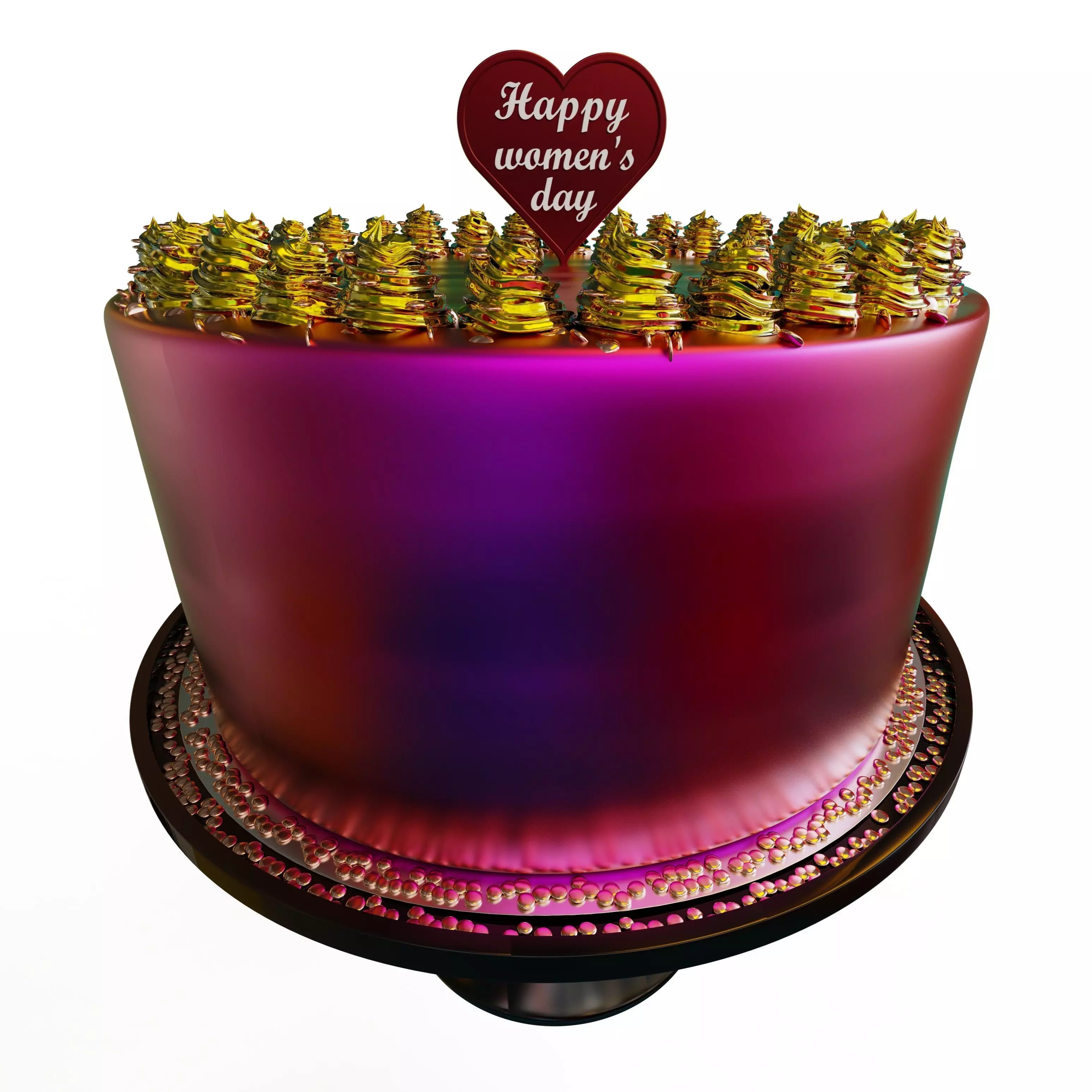 HAPPY WOMENS DAY CAKE TOPPER 3D print model_0