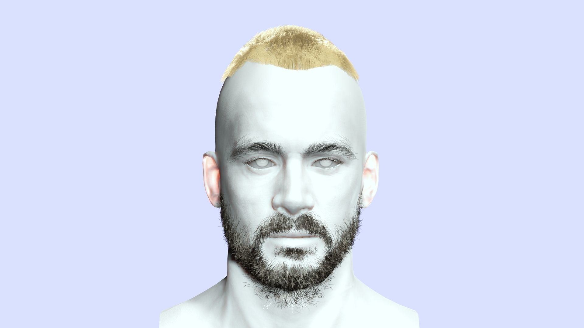 Realistic Male Hair - Buzz Hair Cut Low-poly 3D model_4