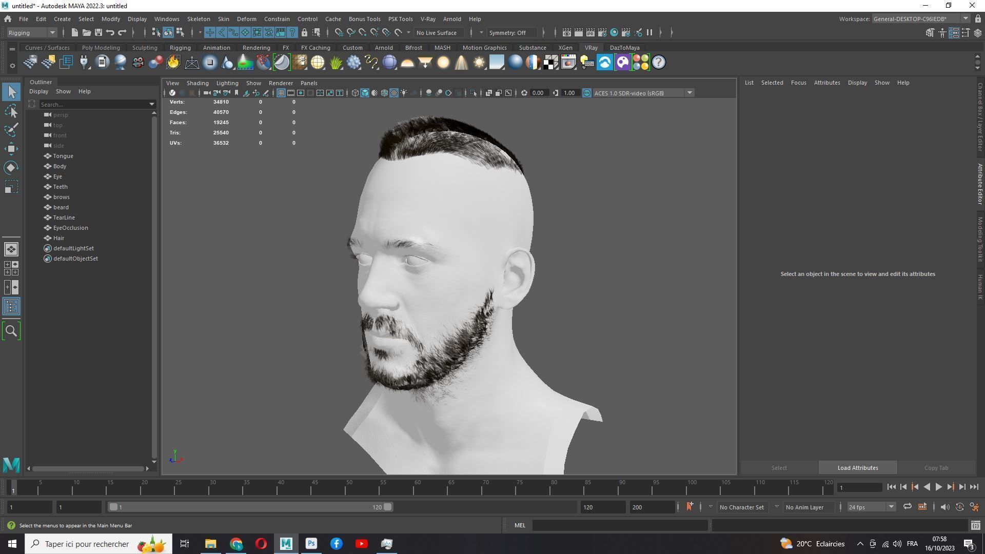 Realistic Male Hair - Buzz Hair Cut Low-poly 3D model_24