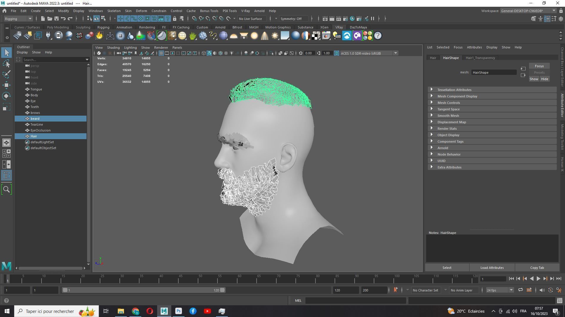 Realistic Male Hair - Buzz Hair Cut Low-poly 3D model_25