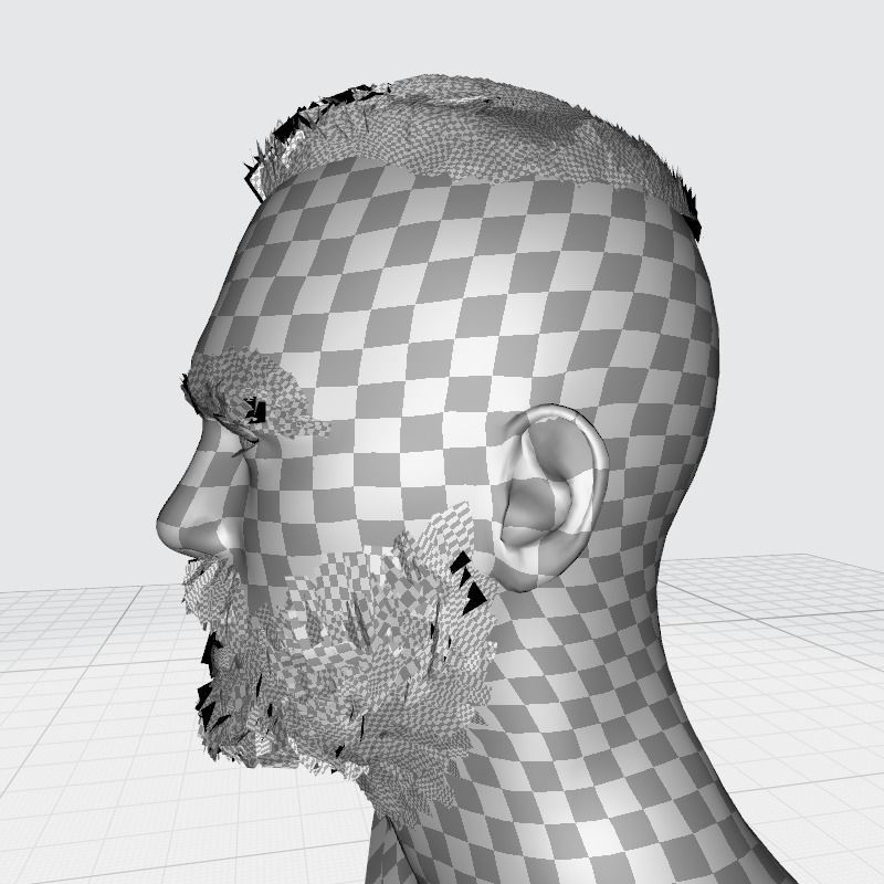 Realistic Male Hair - Buzz Hair Cut Low-poly 3D model_26