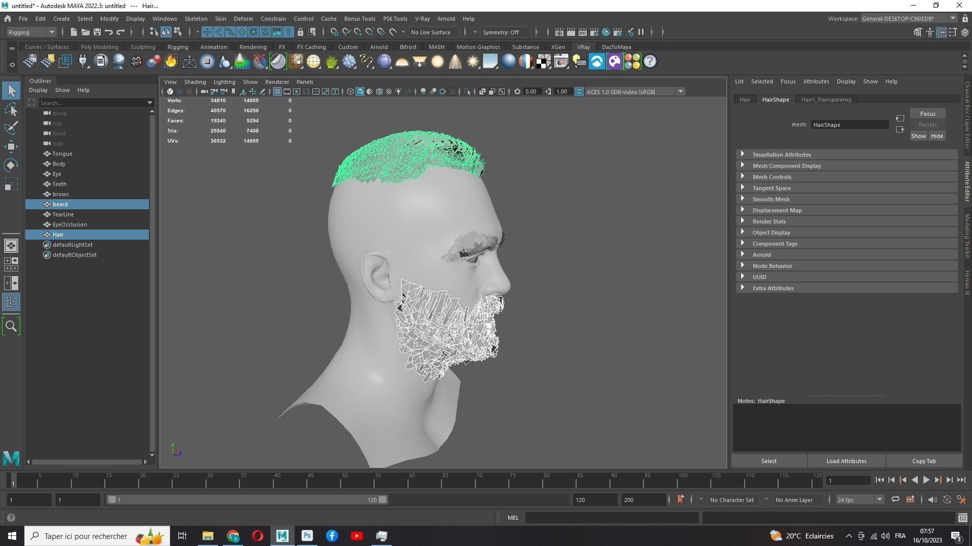 Realistic Male Hair - Buzz Hair Cut Low-poly 3D model_15
