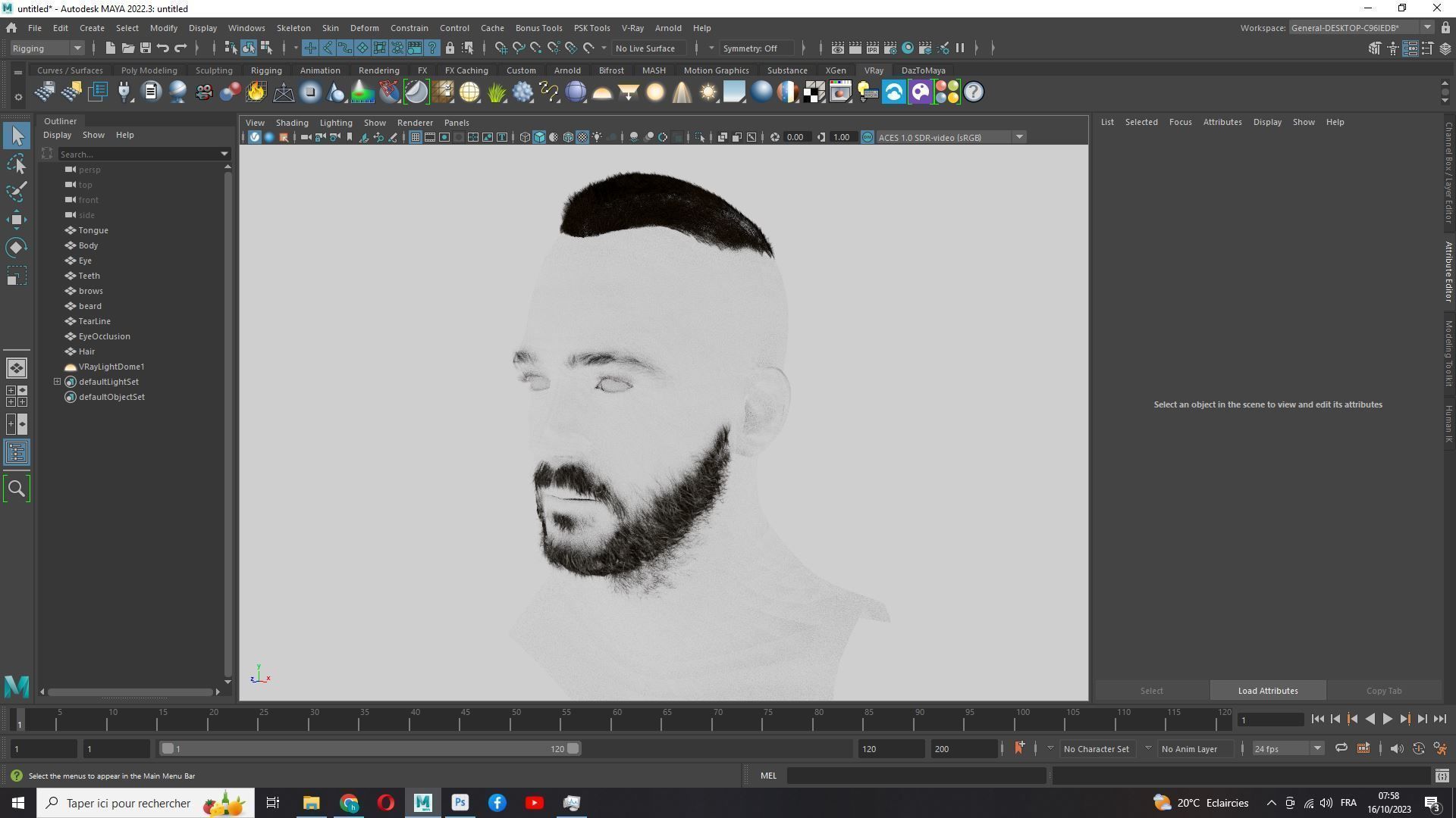 Realistic Male Hair - Buzz Hair Cut Low-poly 3D model_16