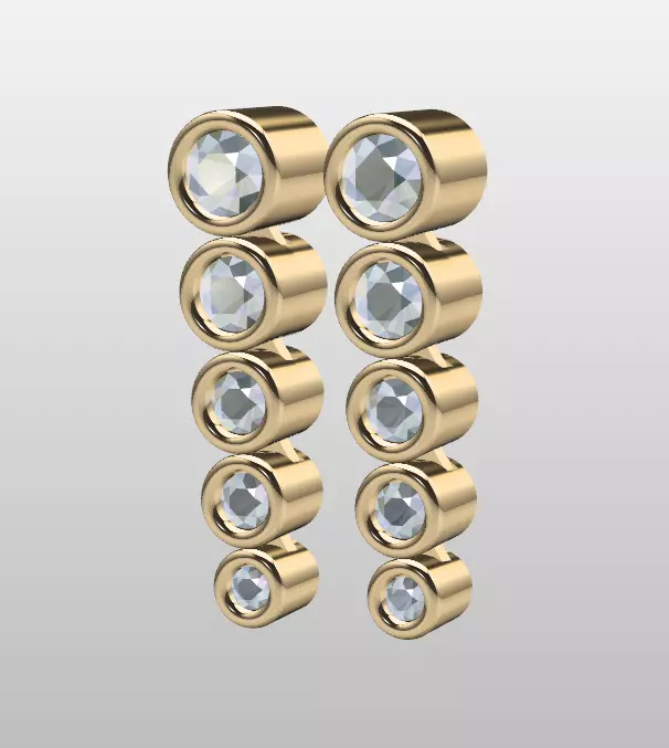 Pendant Bezel Setting Earring 3D print model_0