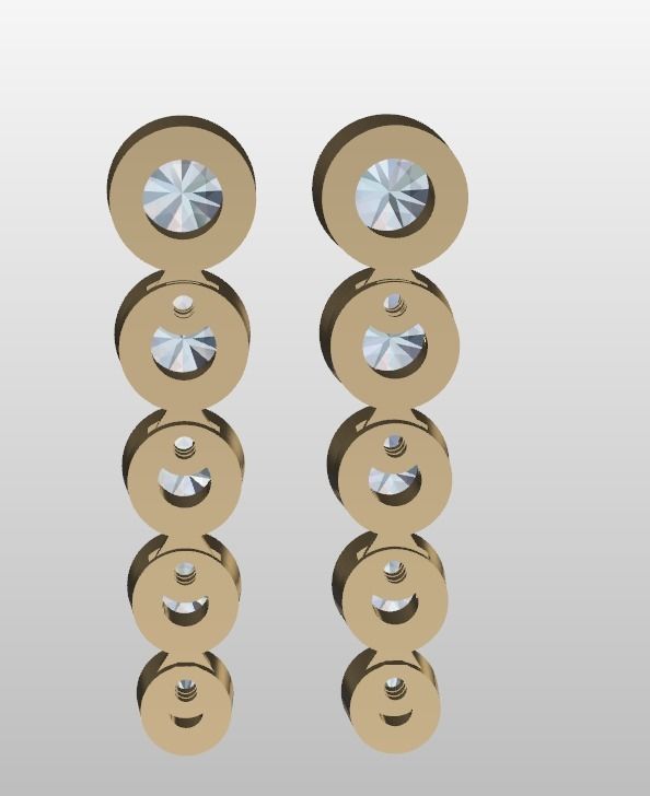 Pendant Bezel Setting Earring 3D print model_3