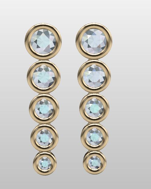 Pendant Bezel Setting Earring 3D print model_1