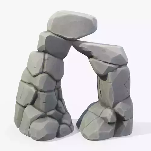 Stylized Rock Cliff Stone Gate