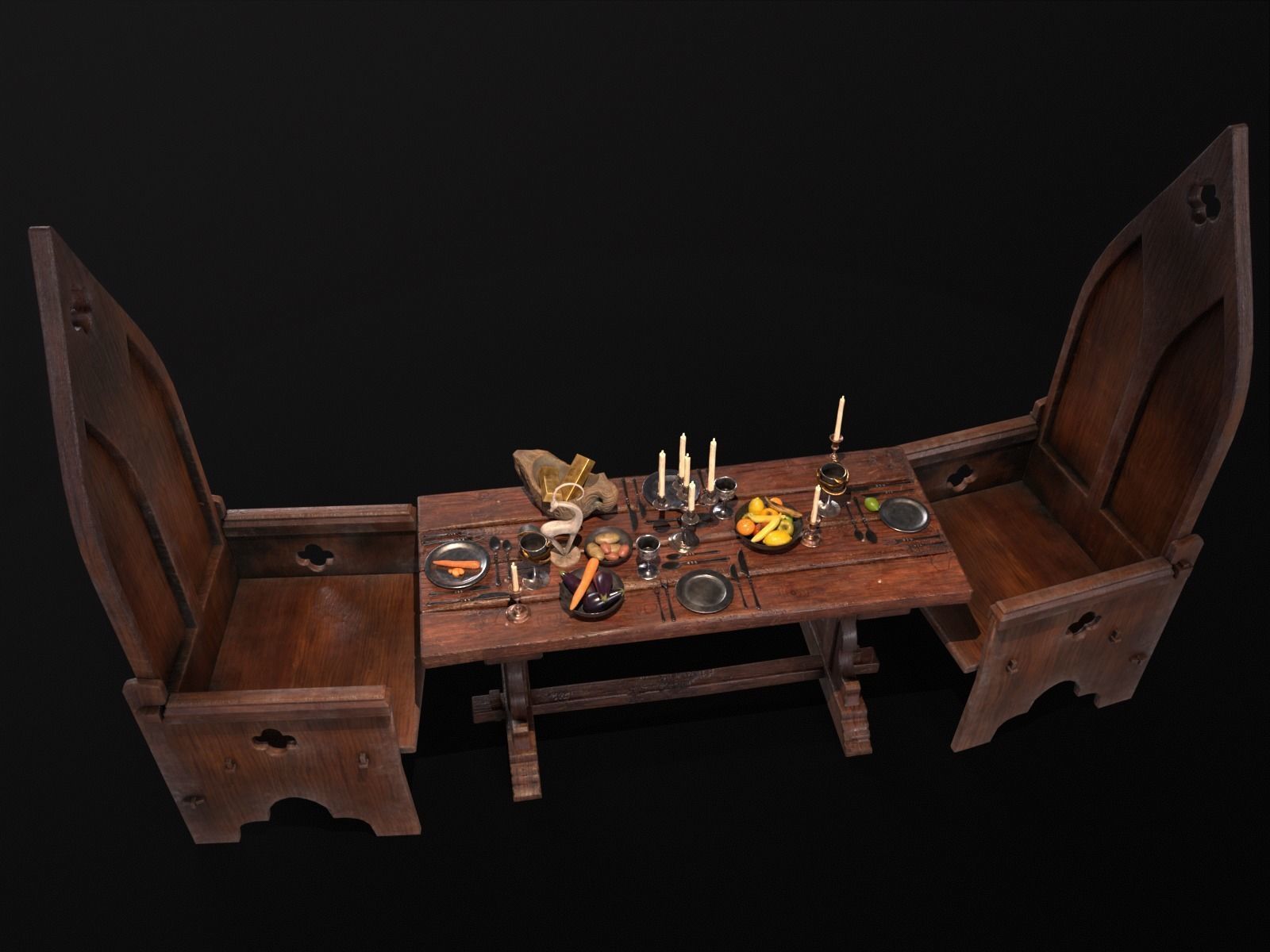 Dinning Table Set 3D Model Collection_20