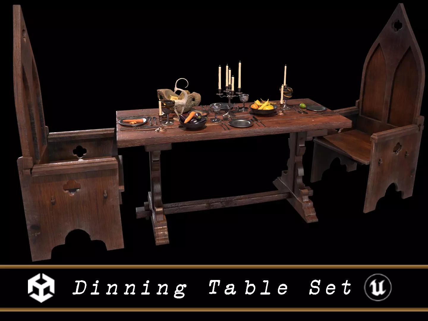 Dinning Table Set 3D Model Collection_0