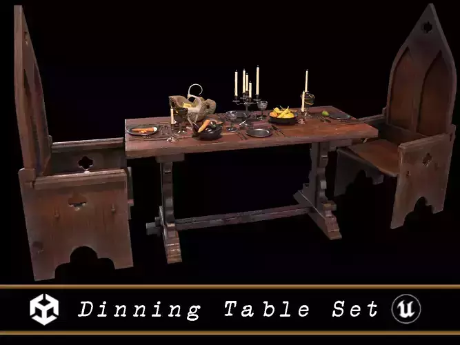 Dinning Table Set 3D Model Collection