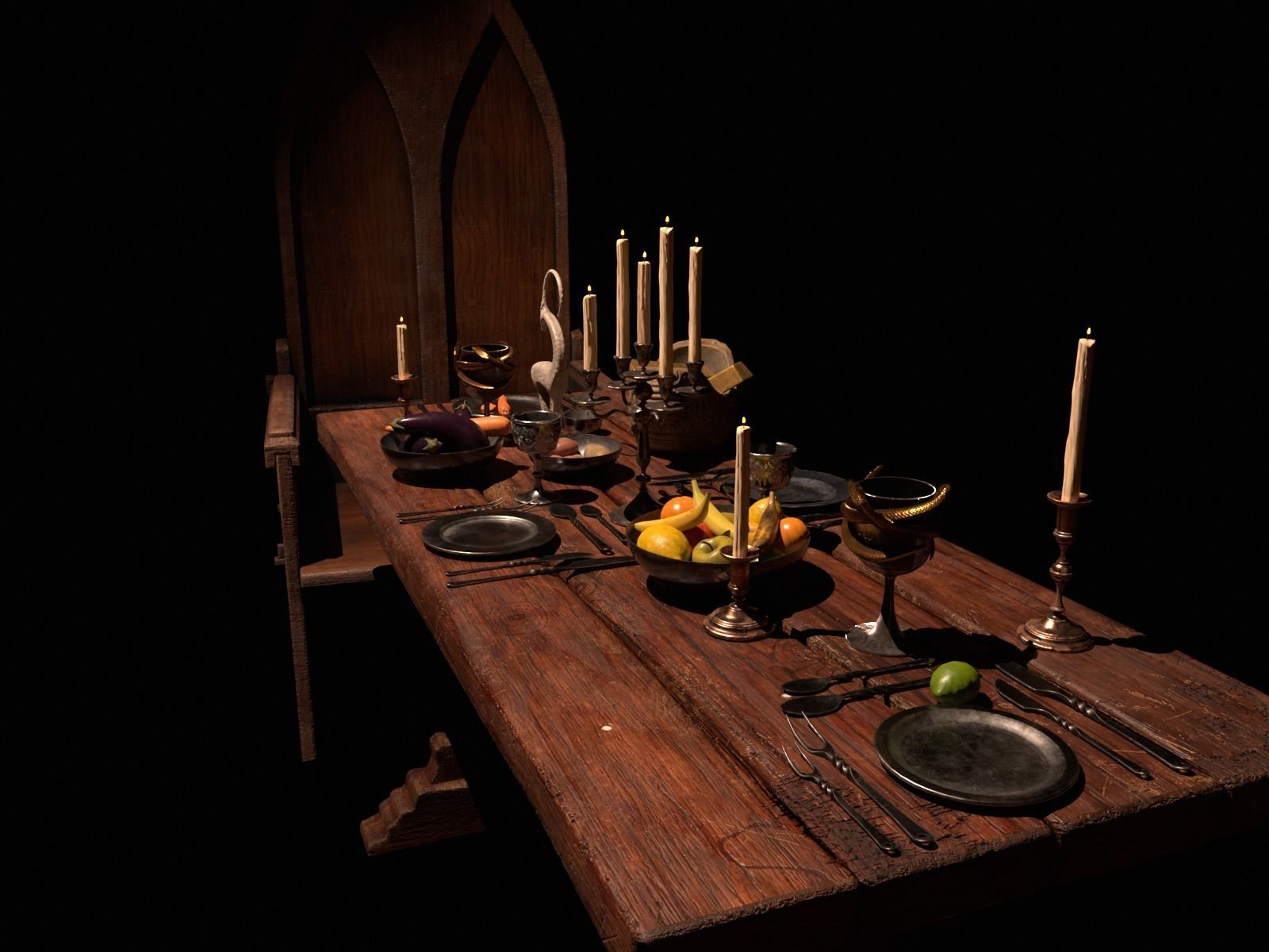 Dinning Table Set 3D Model Collection_22