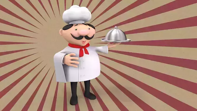 Chef Character Low-poly 3D model