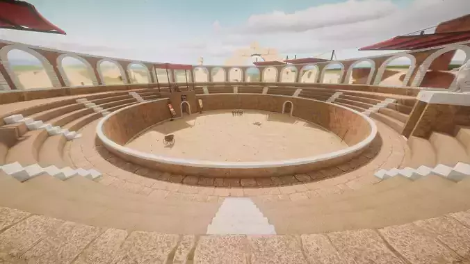 Gladiator Arena Low-poly 3D model